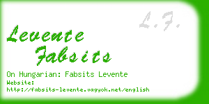 levente fabsits business card